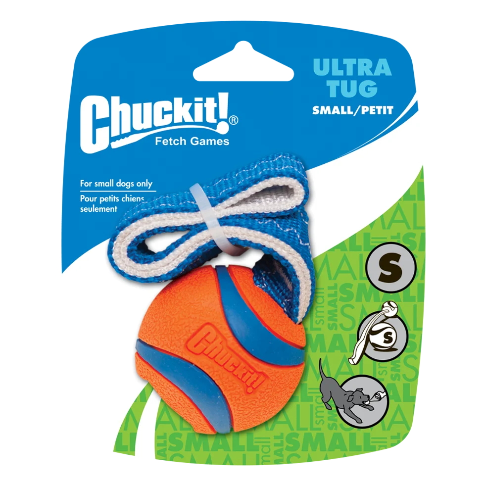 Gioco da tira e molla per cani con pallina da tennis e nastro, ø 5 cm – Chuckit! Ultra Tug S - immagine 1