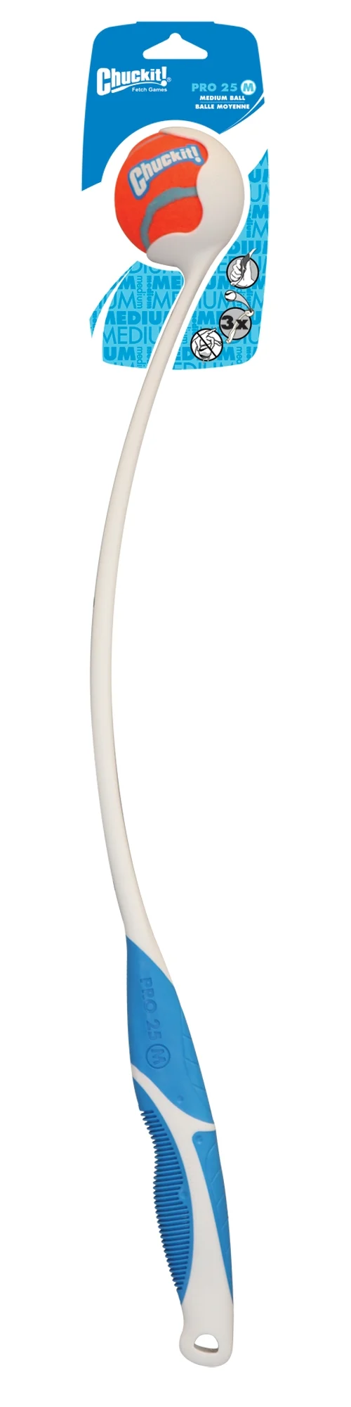 Lanciapalline per cani con impugnatura in gomma e palla da tennis, 63 cm – Chuckit! Pro Launcher M - immagine 1