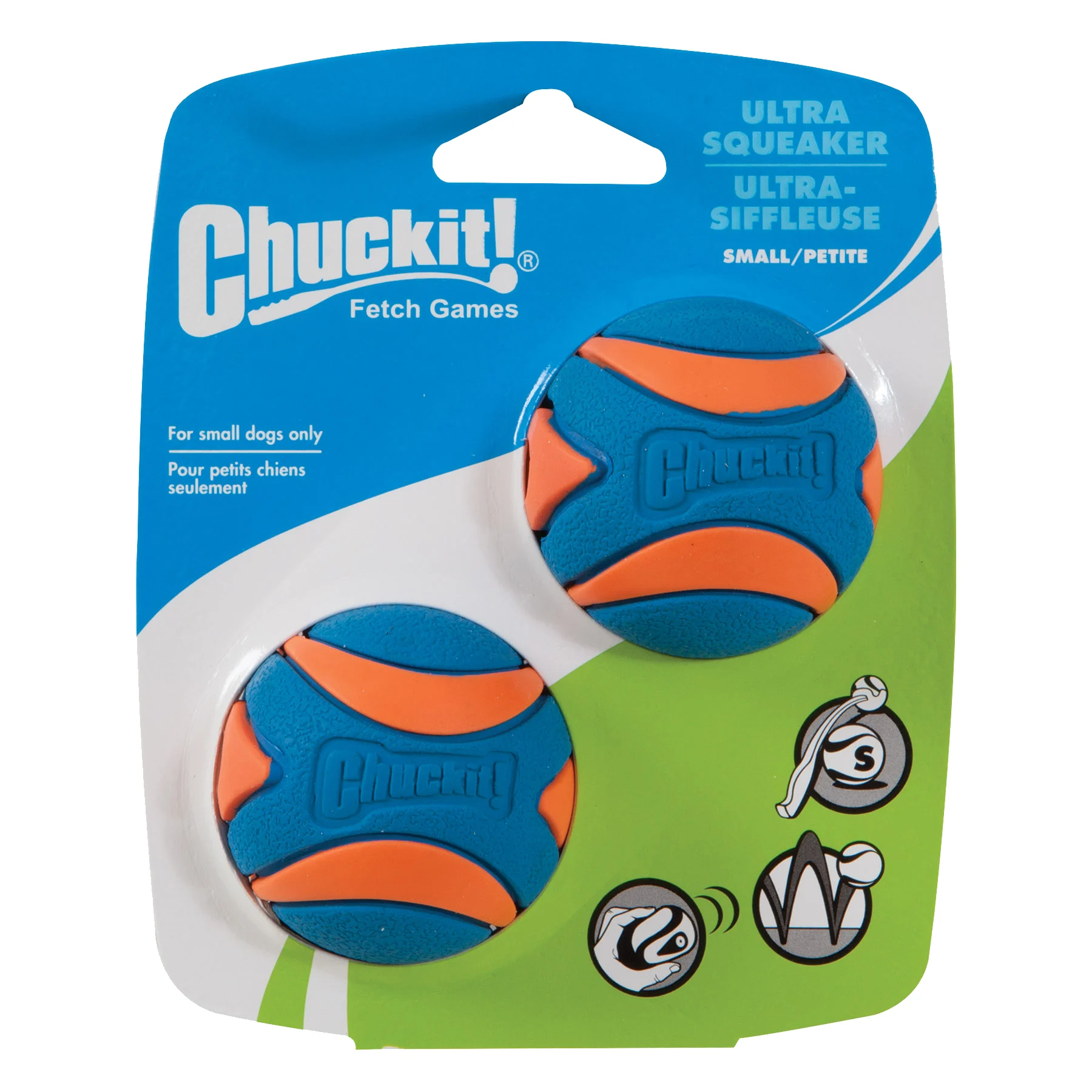 CHUC31537.jpg Palline per cani in gomma con squeaker S, ø 5 cm, 2 pezzi – Chuckit! Ultra Squeaker Ball - immagine 1