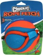 Palla per cani con corda e manico, galleggiante, ø 13 cm – Chuckit! Rope Fetch