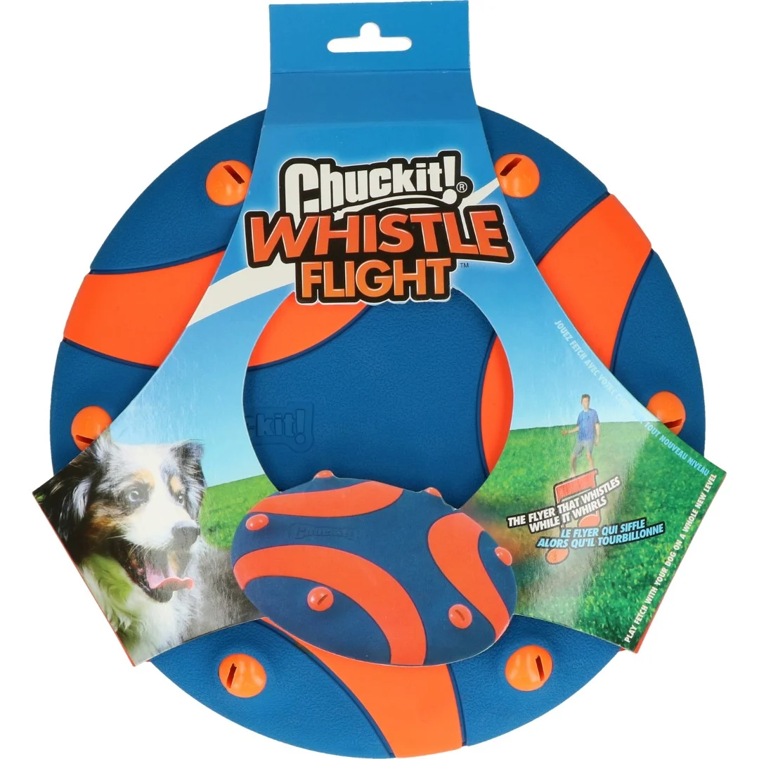 Frisbee per cani in gomma con fischietto, 28 cm – Chuckit! Whistle Flight - immagine 1