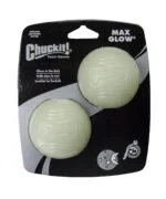 Pallina luminosa in gomma per cani, Ø 6 cm, 2 pezzi – Chuckit! Max Glow M