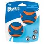 Palla sonora in gomma per cani M, ø 6 cm, 2 pezzi – Chuckit! Ultra Squeaker Ball