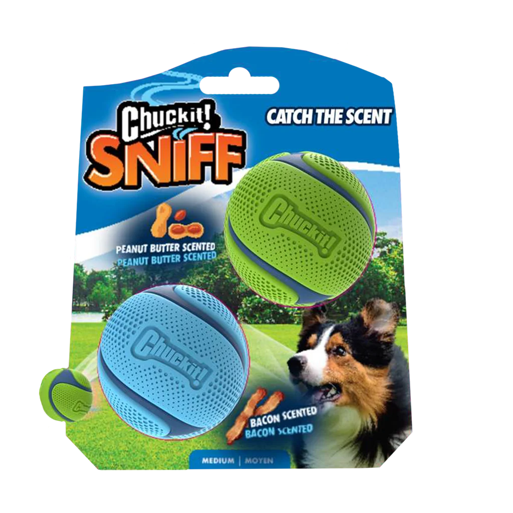 Palline per cani al profumo di bacon e burro di arachidi, 2 pezzi – Chuckit! Sniff Fetch Ball Bacon & Peanut Butter M - immagine 1
