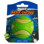 Pallina per cani con squeaker, luminosa, Ø 6 cm – Chuckit! Max Glow Ultra Squeaker Ball M