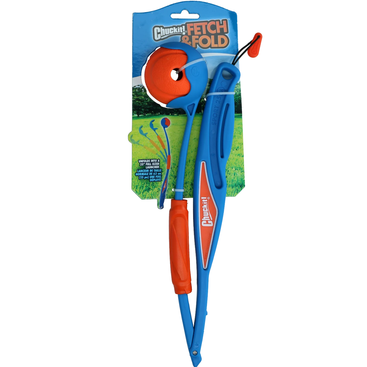 Lanciallina con pallina in gomma, pieghevole, 63 cm da aperta – Chuckit! Fetch & Fold Launcher Original - immagine 1