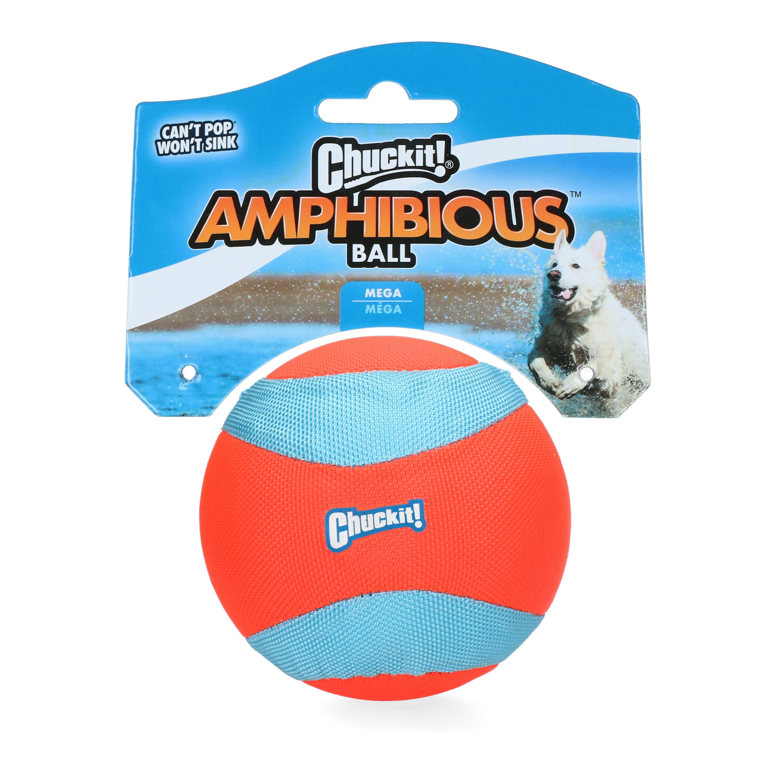 Palla Galleggiante Grande per Cani, Arancione, 11,5 cm – Chuckit! Amphibious Mega Ball - immagine 1