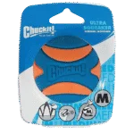 Pallina per cani con fischietto in gomma M, ø 6 cm, 1 pezzo – Chuckit! Ultra Squeaker Ball