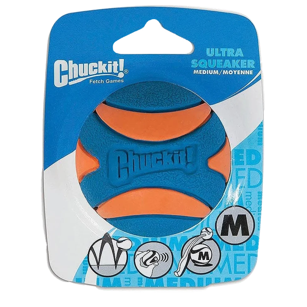 CHUC52068.png Pallina per cani con fischietto in gomma M, ø 6 cm, 1 pezzo – Chuckit! Ultra Squeaker Ball - immagine 1
