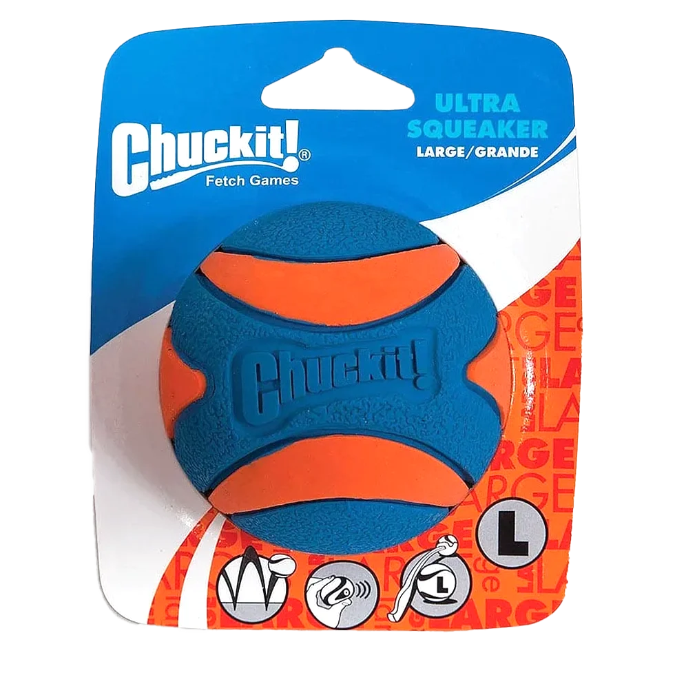 Palla per cani in gomma con squeaker L, ø 7 cm, 1 pezzo – Chuckit! Ultra Squeaker Ball - immagine 1