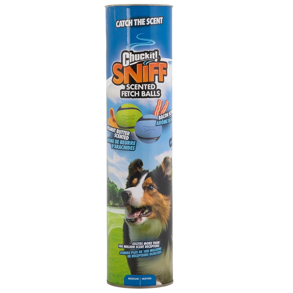 Palle per cani al bacon e al burro di arachidi, 4 pezzi – Chuckit! Sniff Fetch Ball Bacon & Peanut Butter M - immagine 1