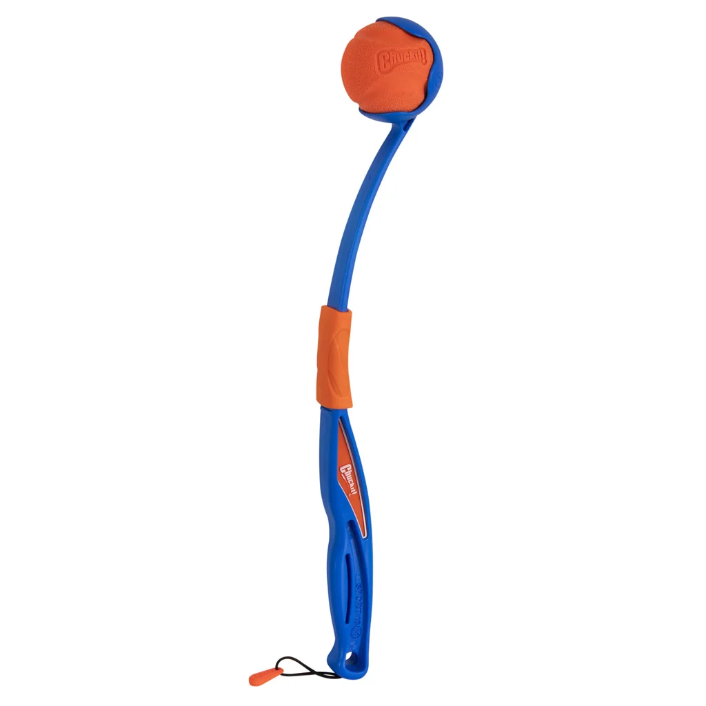 Lanciapalline con pallina in gomma, pieghevole, 46 cm da aperto – Chuckit! Fetch & Fold Launcher Mini - immagine 1