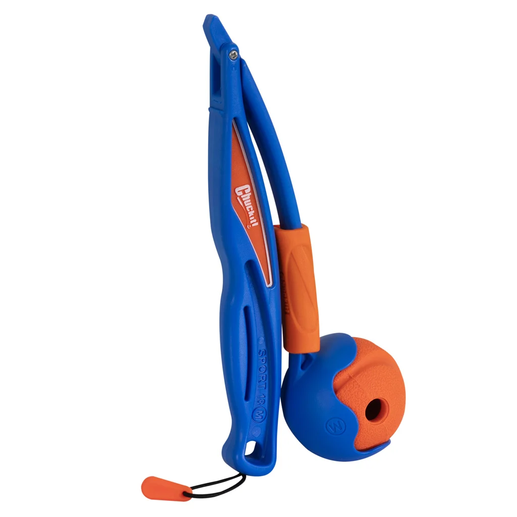 Lanciapalline con pallina in gomma, pieghevole, 46 cm da aperto – Chuckit! Fetch & Fold Launcher Mini - immagine 2