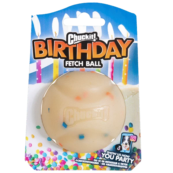 Palla per cani profumata alla vaniglia, M 6 cm – Chuckit! Birthday Fetch Ball