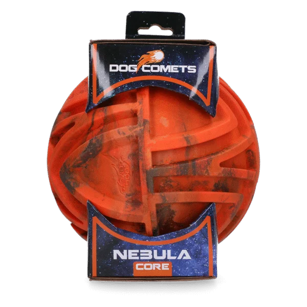 Palla da riporto con rilievi e rimbalzo imprevedibile, arancione, Ø 18 cm – Dog Comets Nebula Core
