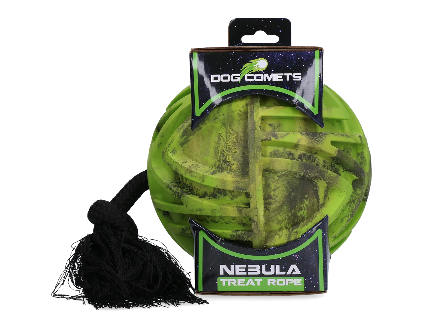 Palla porta snack con corda e apertura per snack, Ø 18 cm, verde – Dog Comets Nebula Treat Rope - immagine 1
