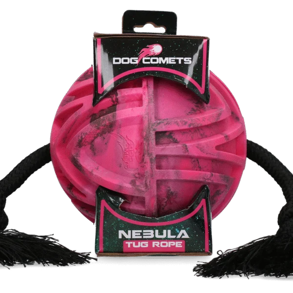 Palla per cani con corda passante e nodi, Ø 18 cm, rosa – Dog Comets Nebula Tug Rope