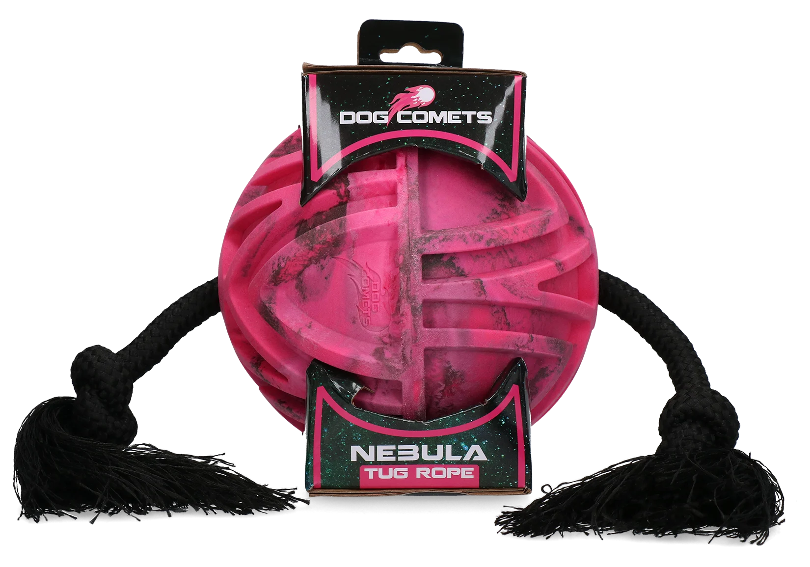 Palla per cani con corda passante e nodi, Ø 18 cm, rosa – Dog Comets Nebula Tug Rope - immagine 1