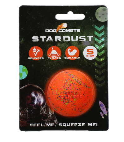 Pallina per cani in gomma, arancione S, 5 cm – Dog Comets Stardust