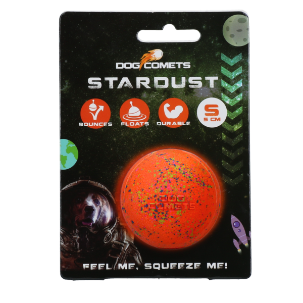 Pallina per cani in gomma, arancione S, 5 cm – Dog Comets Stardust