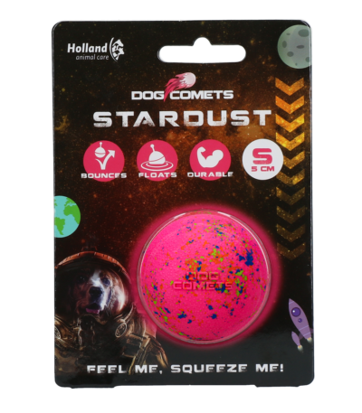 Pallina per cani in gomma, rosa, S, 5 cm – Dog Comets Stardust