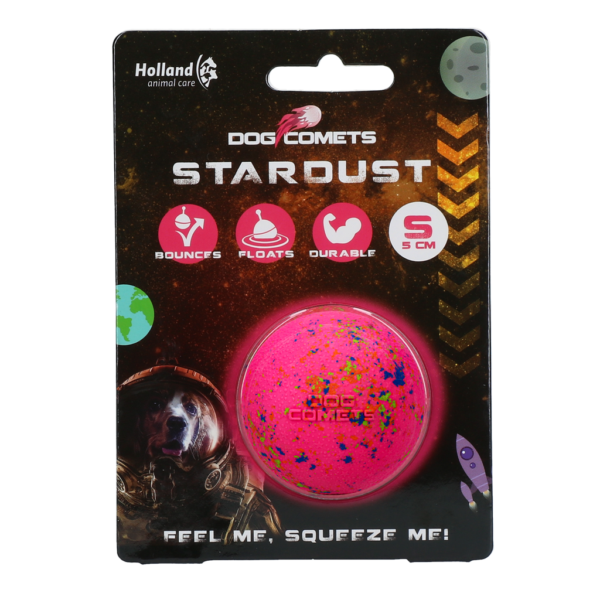 Pallina per cani in gomma, rosa, S, 5 cm – Dog Comets Stardust
