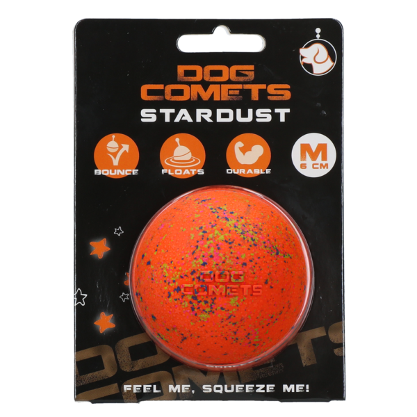 Palla per cani in gomma M, 6 cm, arancione – Dog Comets Stardust