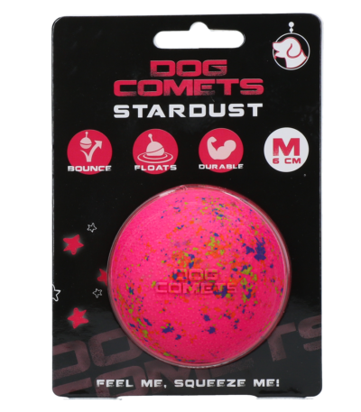Palla per cani in gomma, rosa, M, 6 cm – Dog Comets Stardust