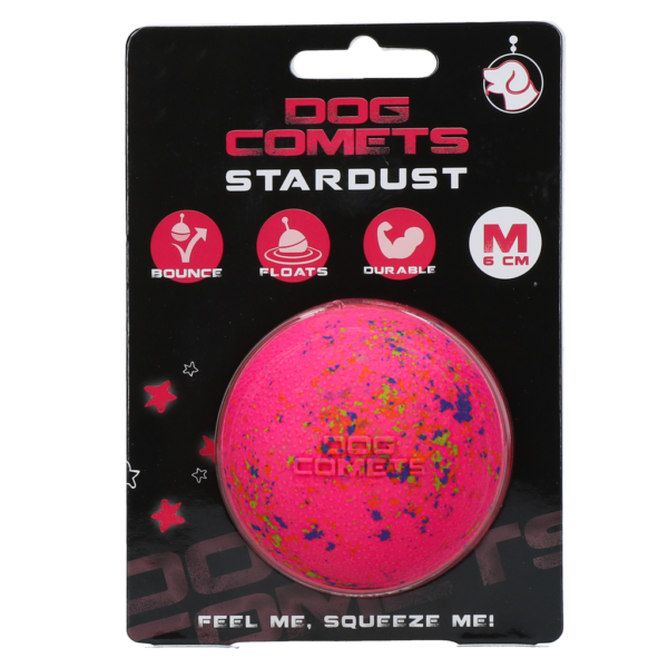 Palla per cani in gomma, rosa, M, 6 cm – Dog Comets Stardust