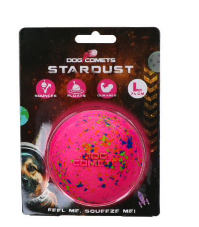 Palla per cani in gomma, rosa, L, 7,5 cm – Dog Comets Stardust