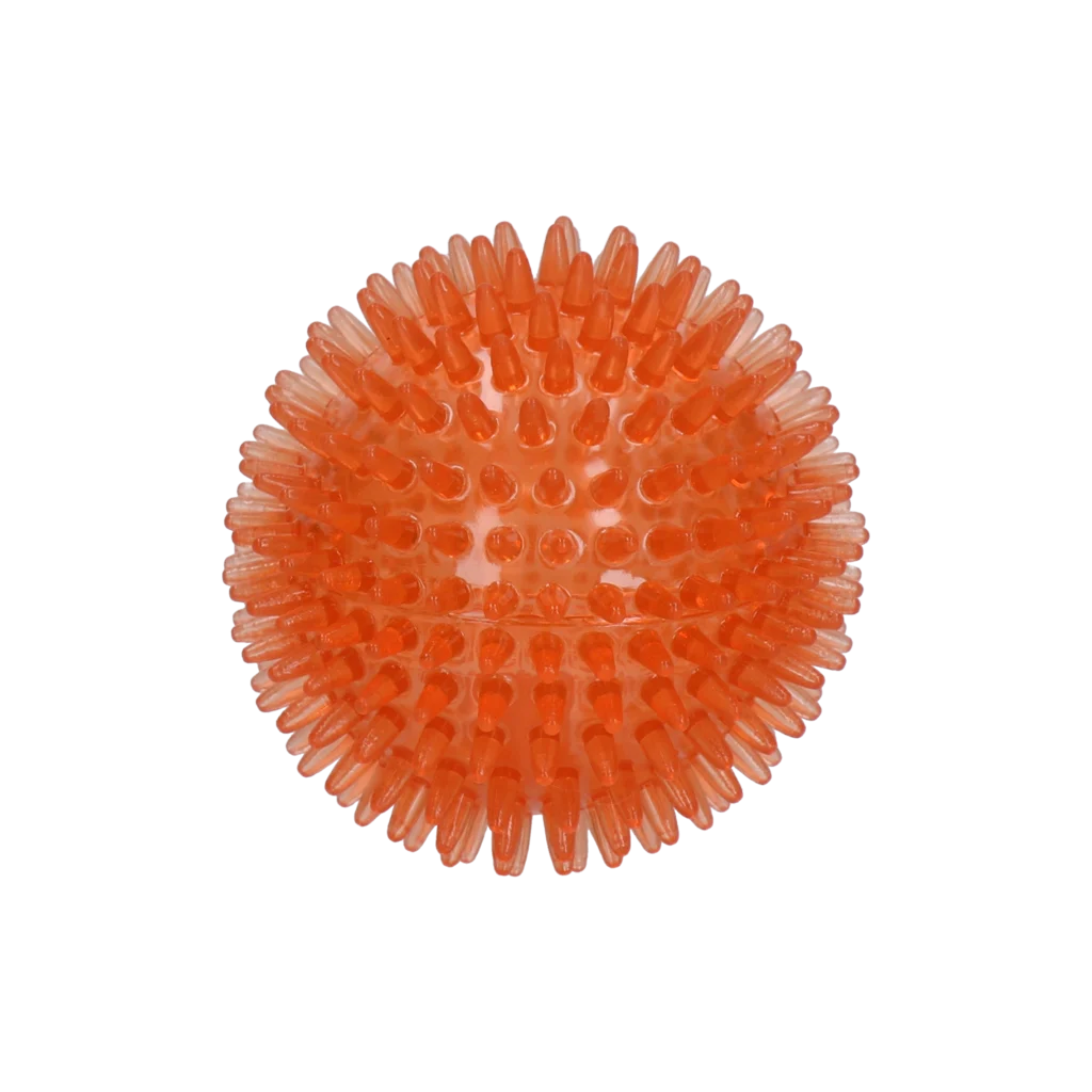 Palla per cani con punte e squeaker, M 8 cm, arancione – Dog Comets Exoplanet - immagine 2