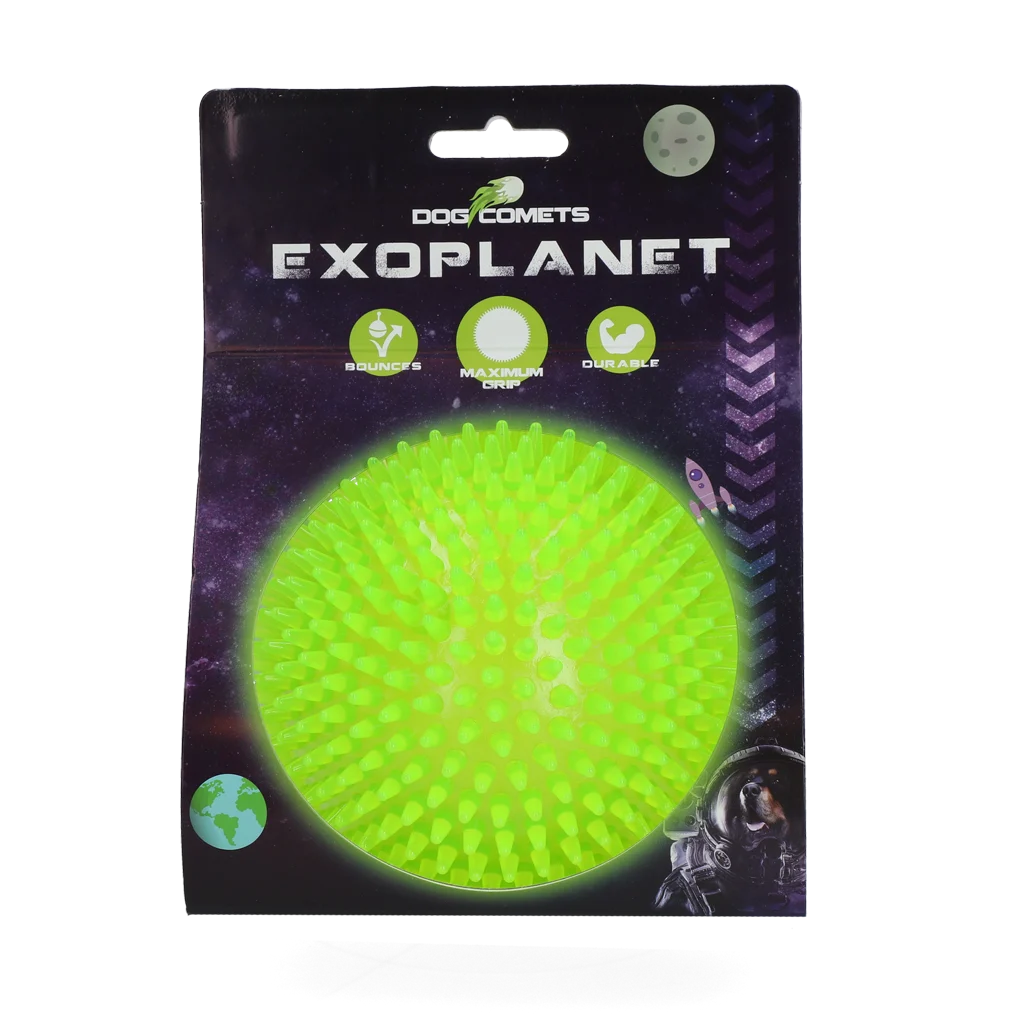 Palla a riccio per cani con fischietto, verde L, 10,5 cm – Dog Comets Exoplanet - immagine 1