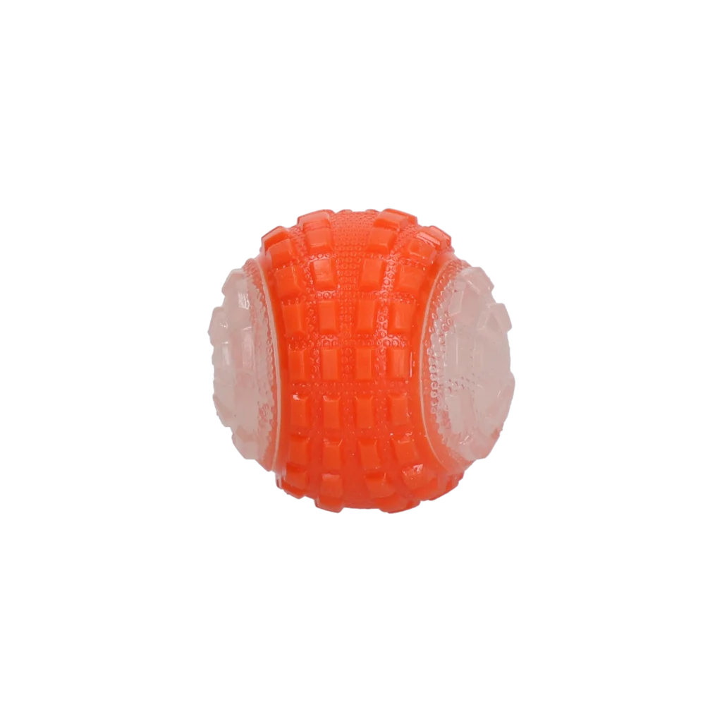 Palla per cani con parte luminosa e squeaker S, 5 cm, Arancione – Dog Comets Glow In The Dark Moon Bal - immagine 3