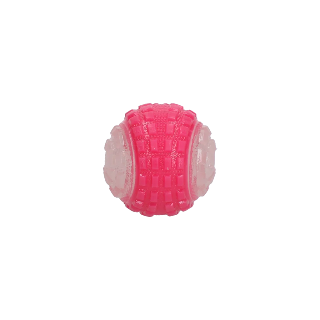 Pallina per cani con parte luminosa e squeaker S, 5 cm, rosa – Dog Comets Glow In The Dark Moon Bal - immagine 3