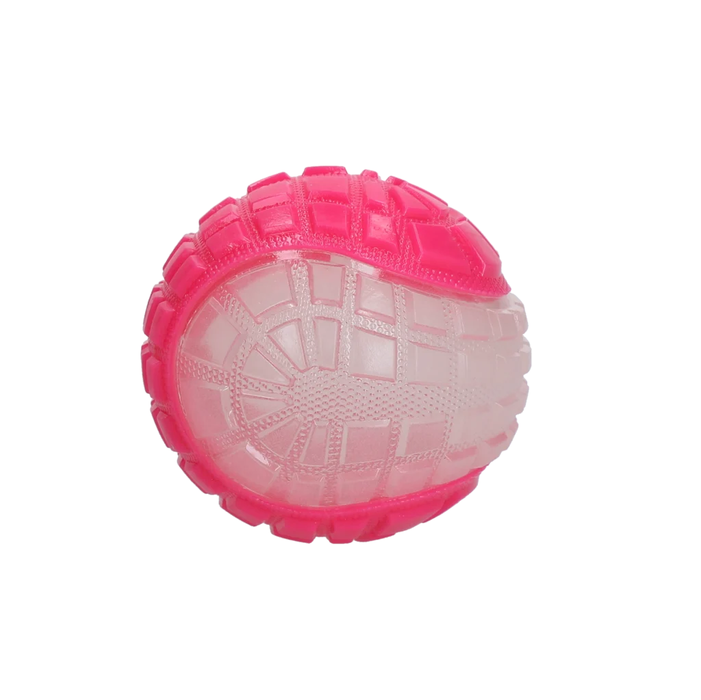 Palla per cani con parte luminosa e sonaglio M, 7,5 cm, rosa – Dog Comets Glow In The Dark Moon Bal - immagine 2