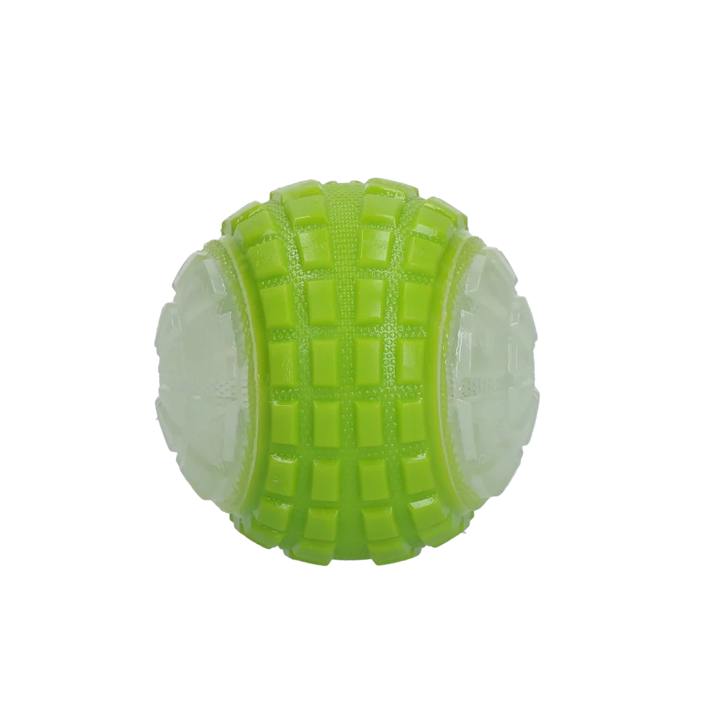 Palla luminosa per cani con fischietto, M 7,5 cm, verde – Dog Comets Glow In The Dark Moon Bal - immagine 3
