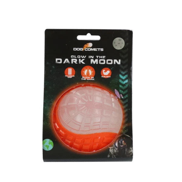 Palla luminosa per cani con sonaglio, L 10 cm, arancione – Dog Comets Glow In The Dark Moon Bal