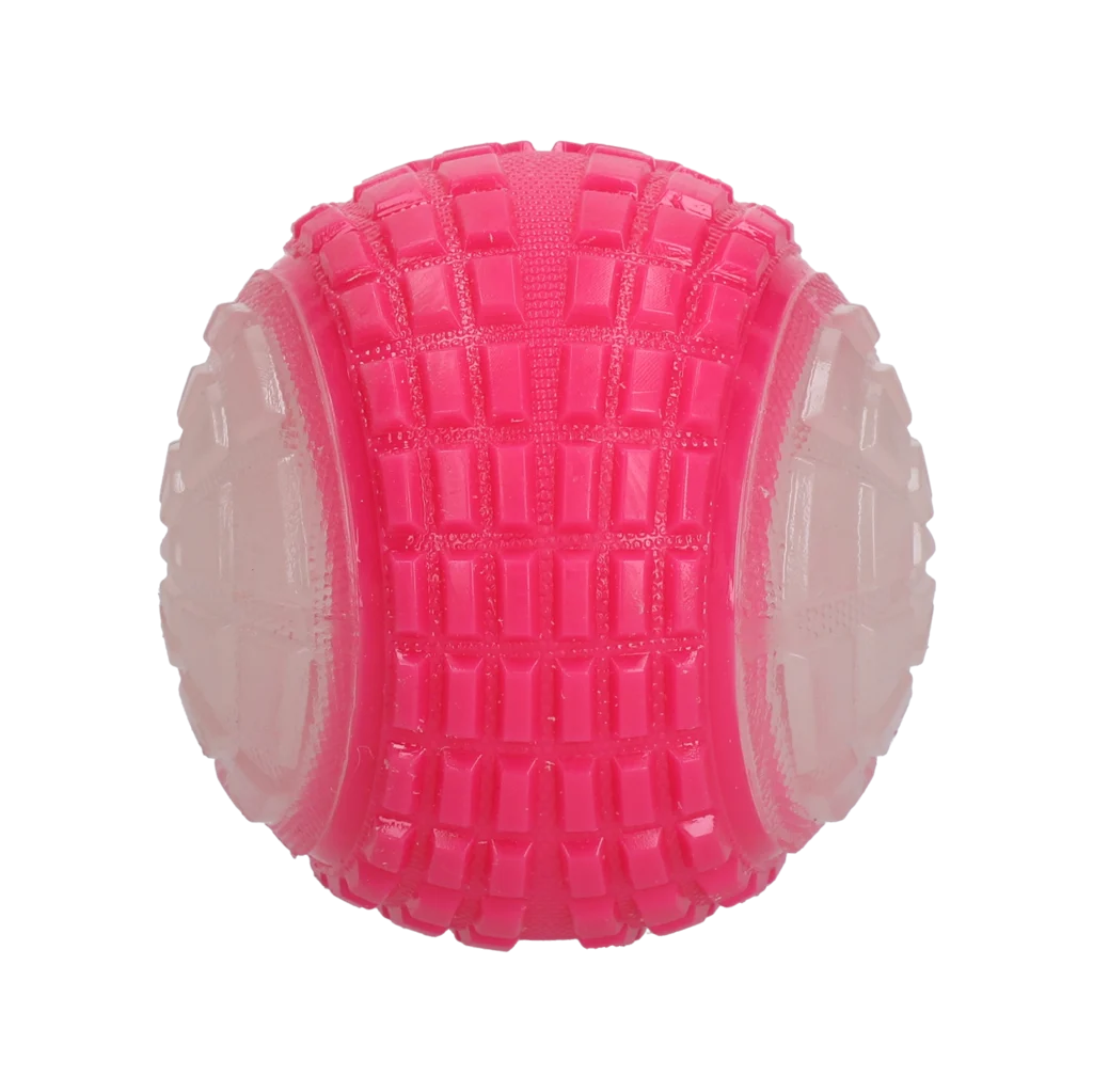 Palla luminosa per cani con fischietto, L 10 cm, rosa – Dog Comets Glow In The Dark Moon Bal - immagine 3