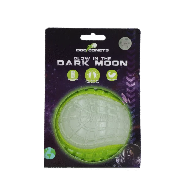 Palla luminosa per cani con sonaglio, L 10 cm, verde – Dog Comets Glow In The Dark Moon Bal