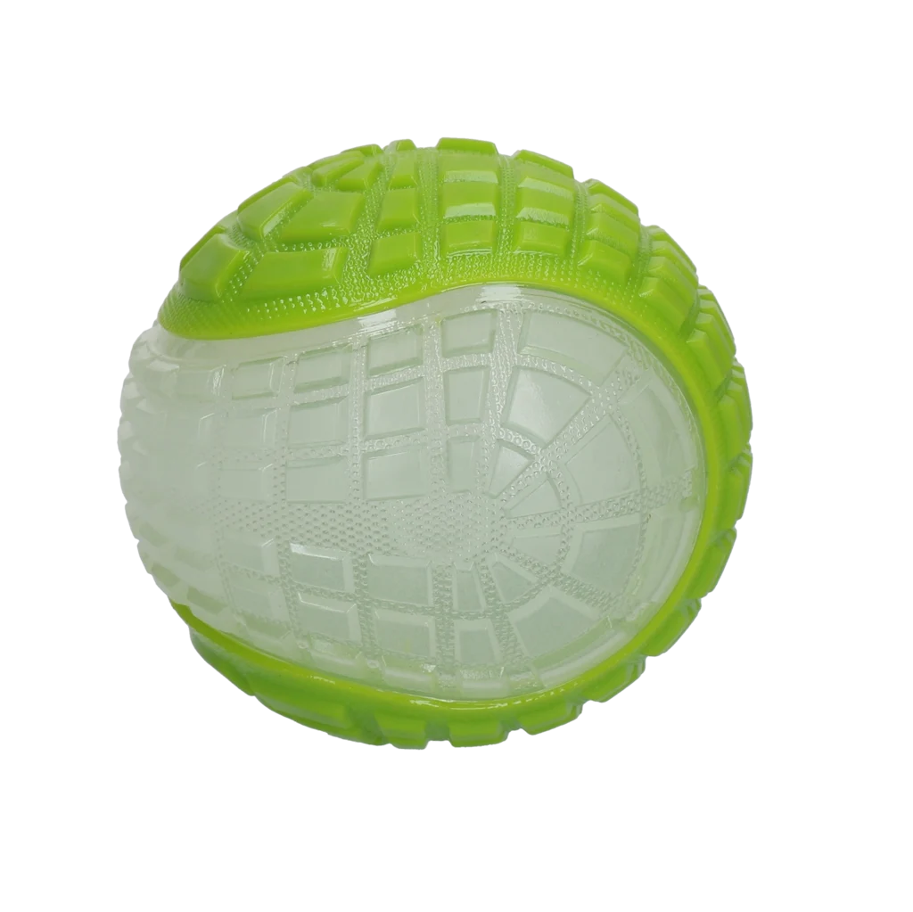 Palla luminosa per cani con sonaglio, L 10 cm, verde – Dog Comets Glow In The Dark Moon Bal - immagine 2