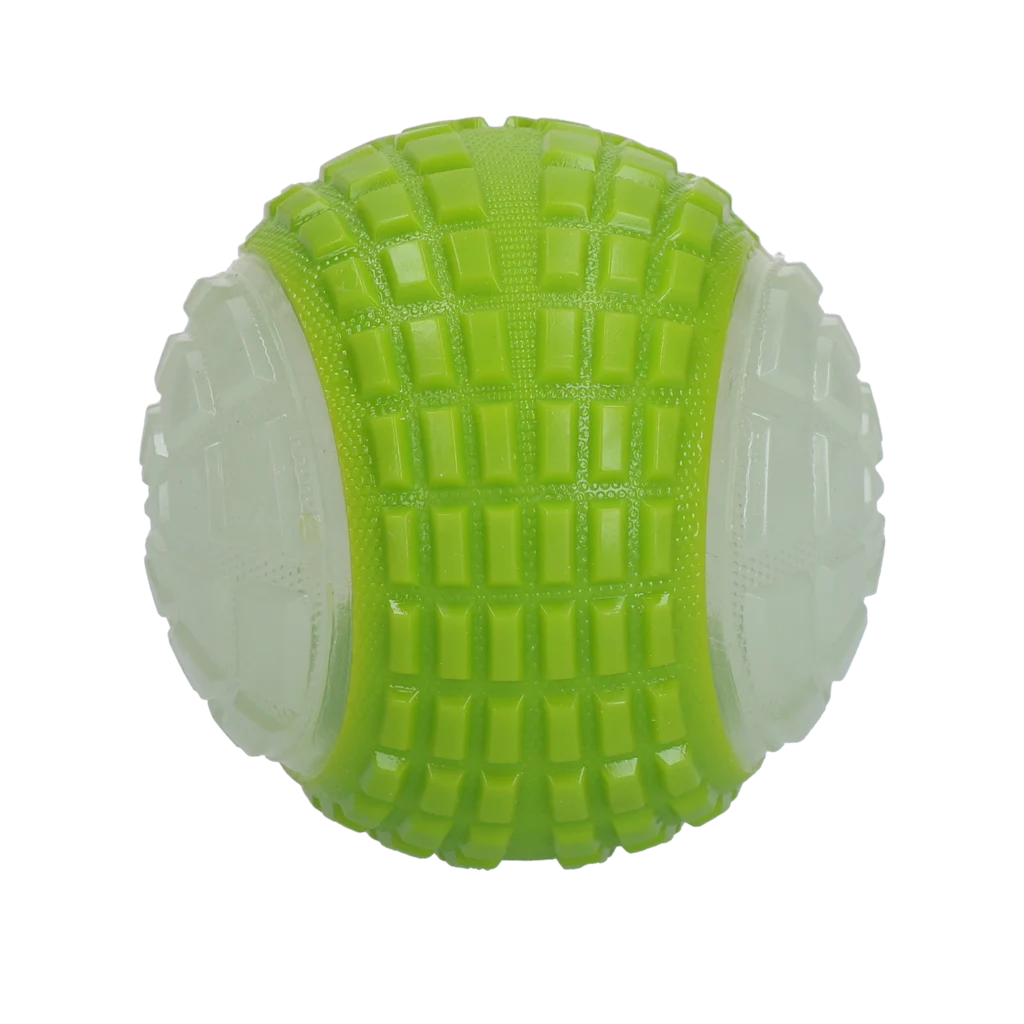 Palla luminosa per cani con sonaglio, L 10 cm, verde – Dog Comets Glow In The Dark Moon Bal - immagine 3