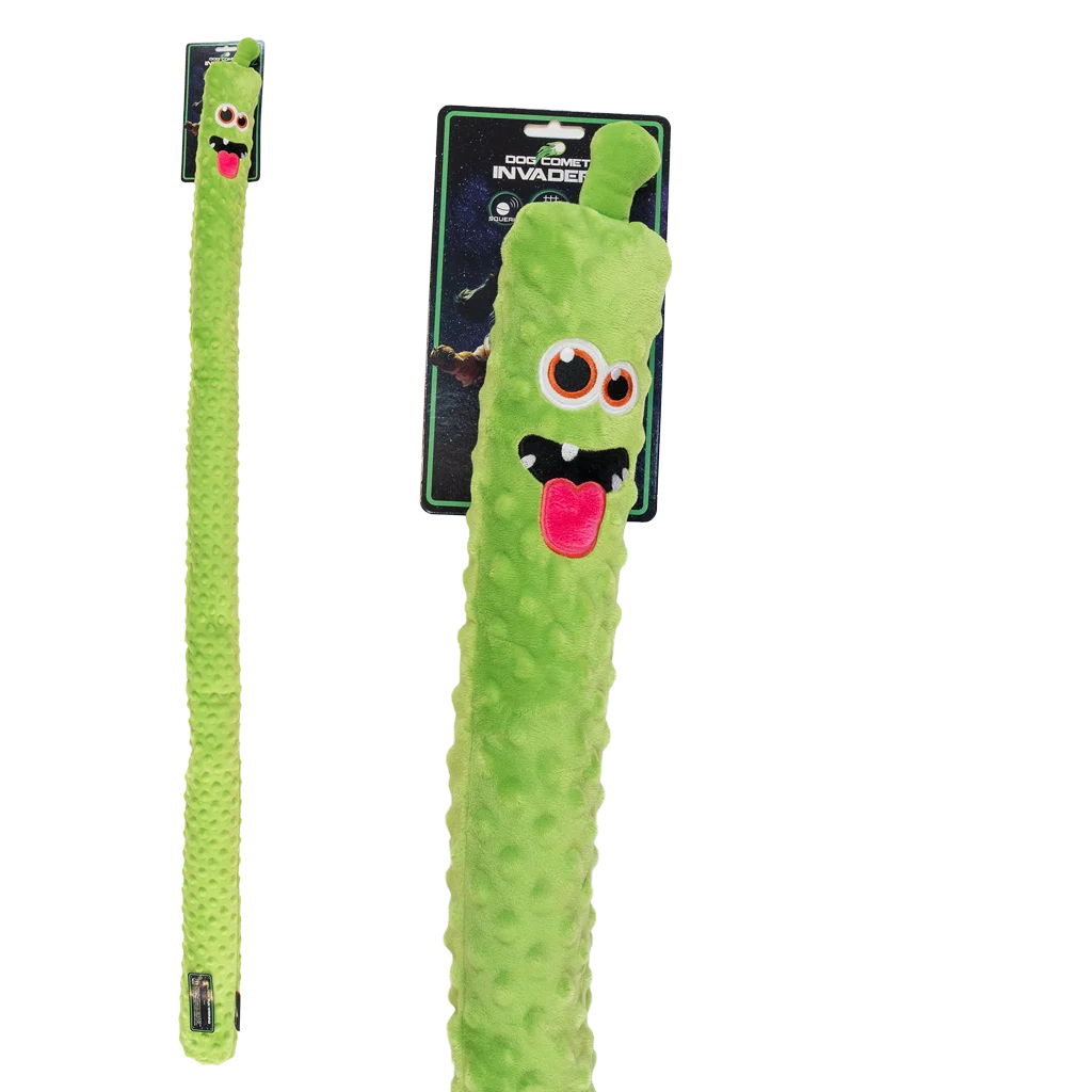 Grande peluche per cani con 3 dispositivi sonori, verde, 150 cm – Dog Comets Invaders XXL - immagine 1