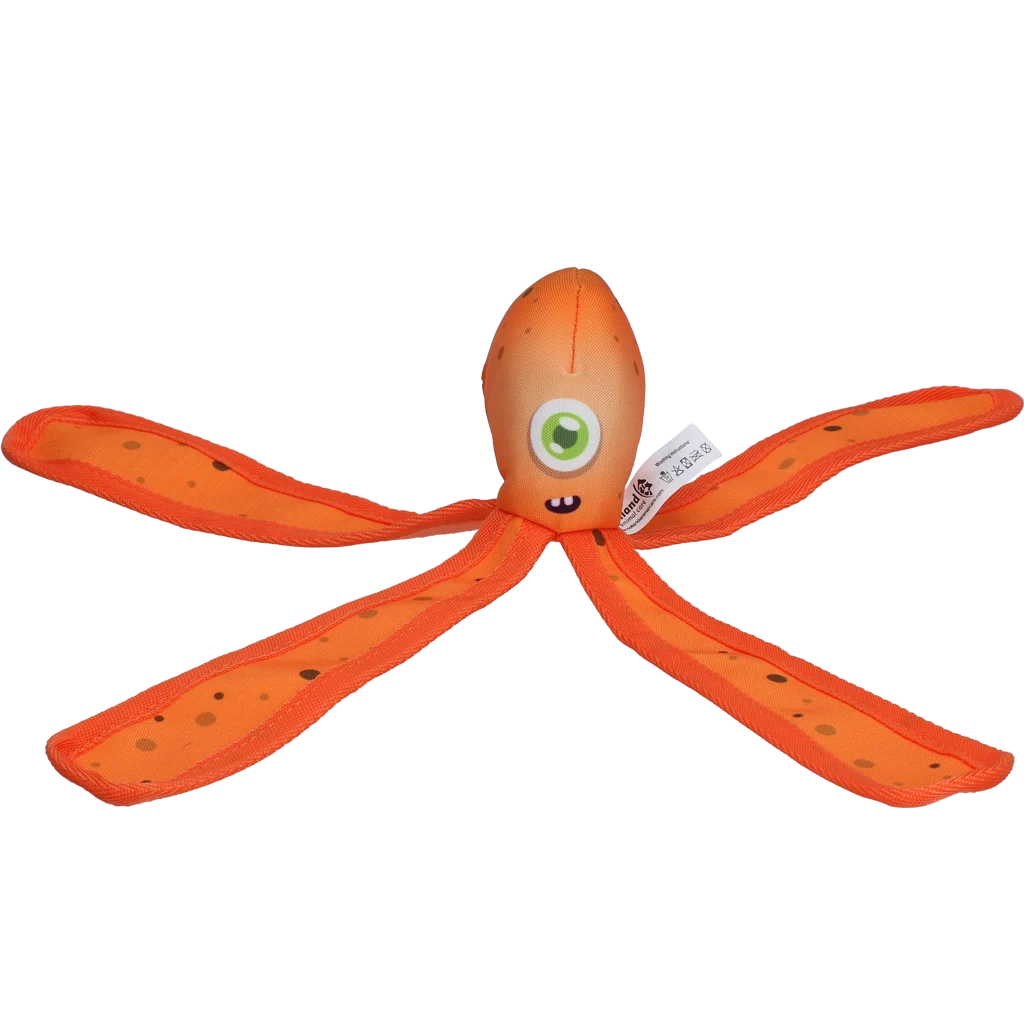 Gioco per cani con squeaker e tentacoli fruscianti, M 28 cm, arancione – Dog Comets Alien Octo - immagine 2