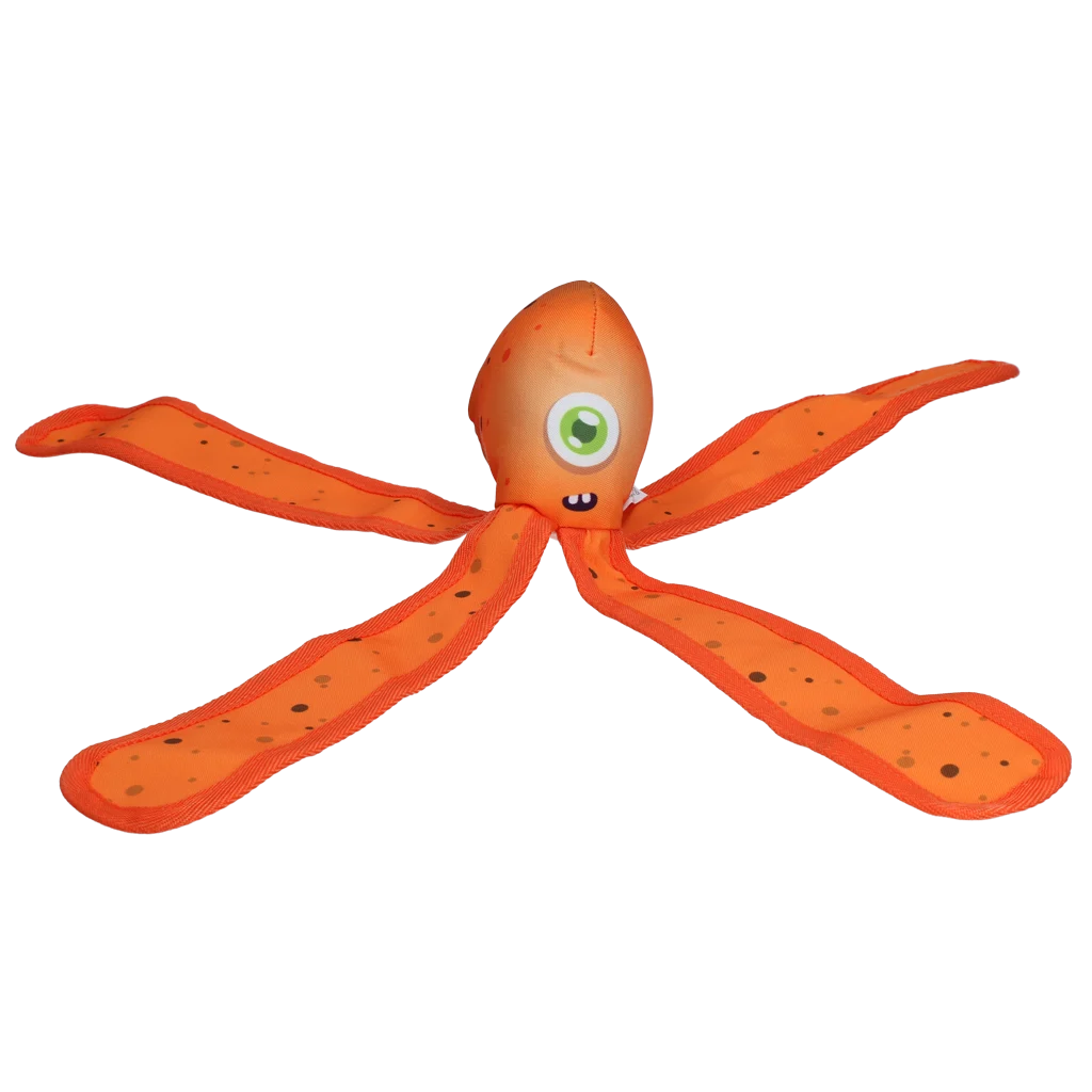 Giocattolo per cani con squeaker e tentacoli fruscianti, L 37 cm, arancione – Dog Comets Alien Octo - immagine 2