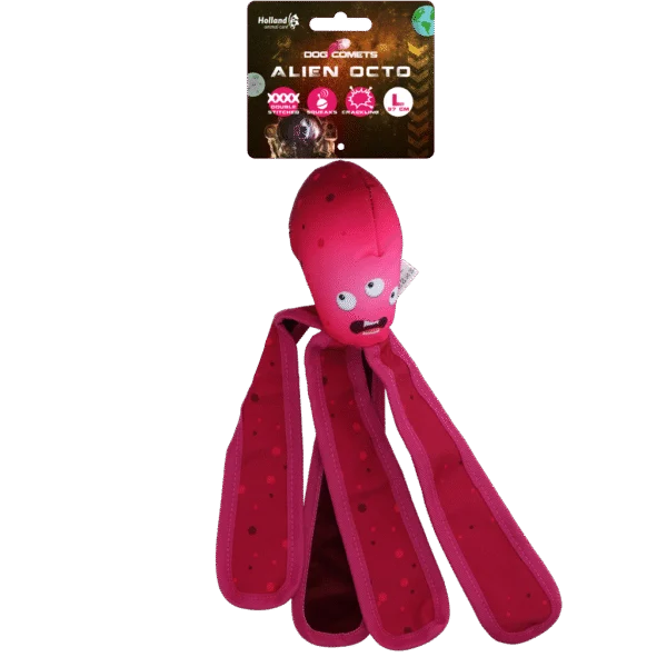 Gioco per cani con squittio e tentacoli fruscianti, L 37 cm, rosa – Dog Comets Alien Octo