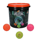Palline in gomma per cani con secchiello, 6 pezzi M – Dog Comets Meteor Shower