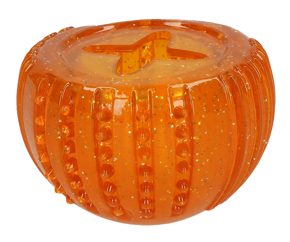 Gioco premiante in gomma TPR, arancione, ø 7 cm – Dog Comets Ceres - Treat Locker - immagine 3