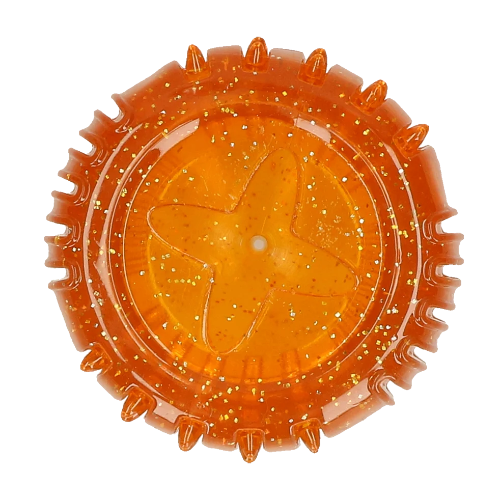Gioco premiante in gomma TPR, arancione, ø 7 cm – Dog Comets Ceres - Treat Locker - immagine 2