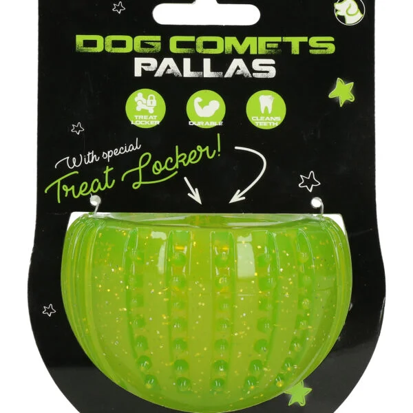 Gioco premio in gomma TPR, verde, ø 7 cm – Dog Comets Ceres - Treat Locker