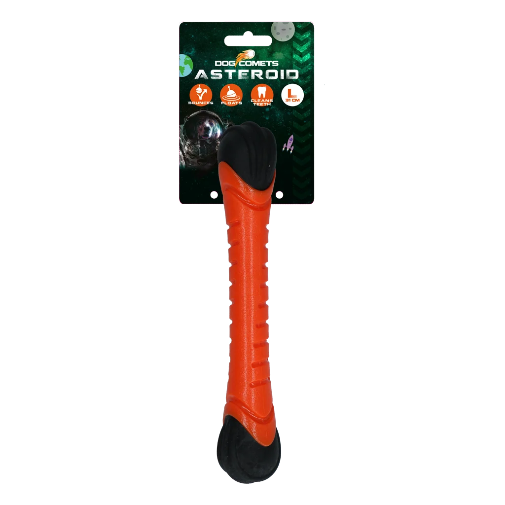 Riportello per cani con squeaker, 31 cm, arancione – Dog Comets Asteroid - immagine 1
